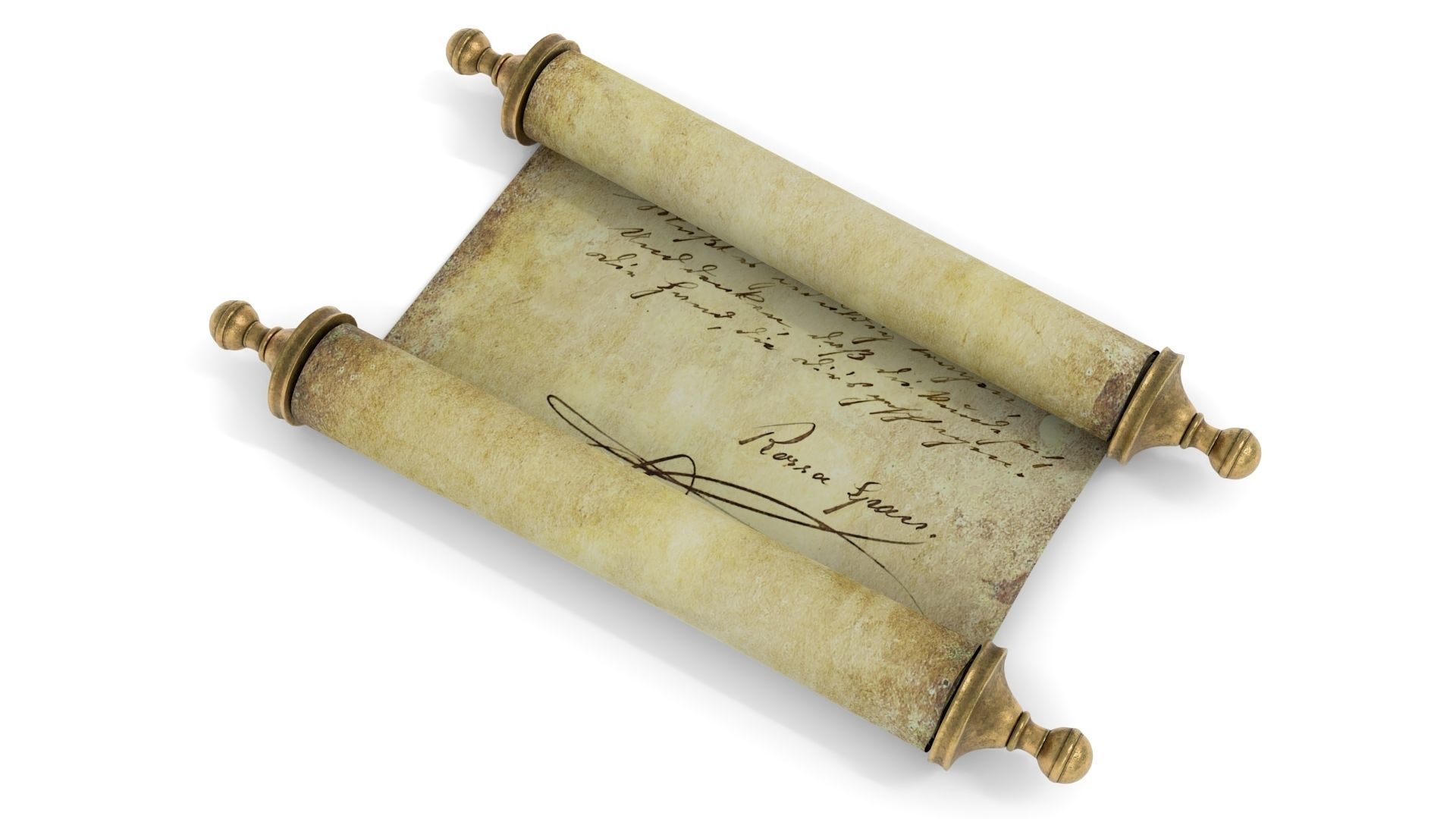 Ancient Scroll 2 3D model_2