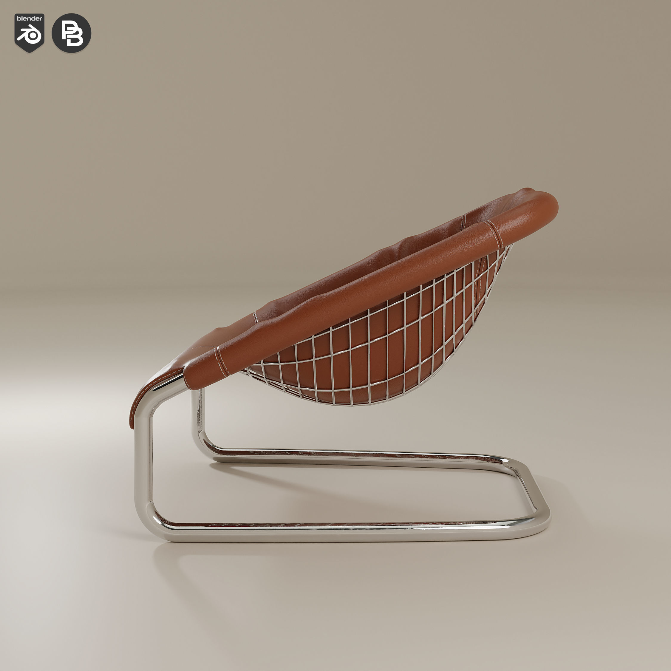 Cortina Armchair 3D model_2