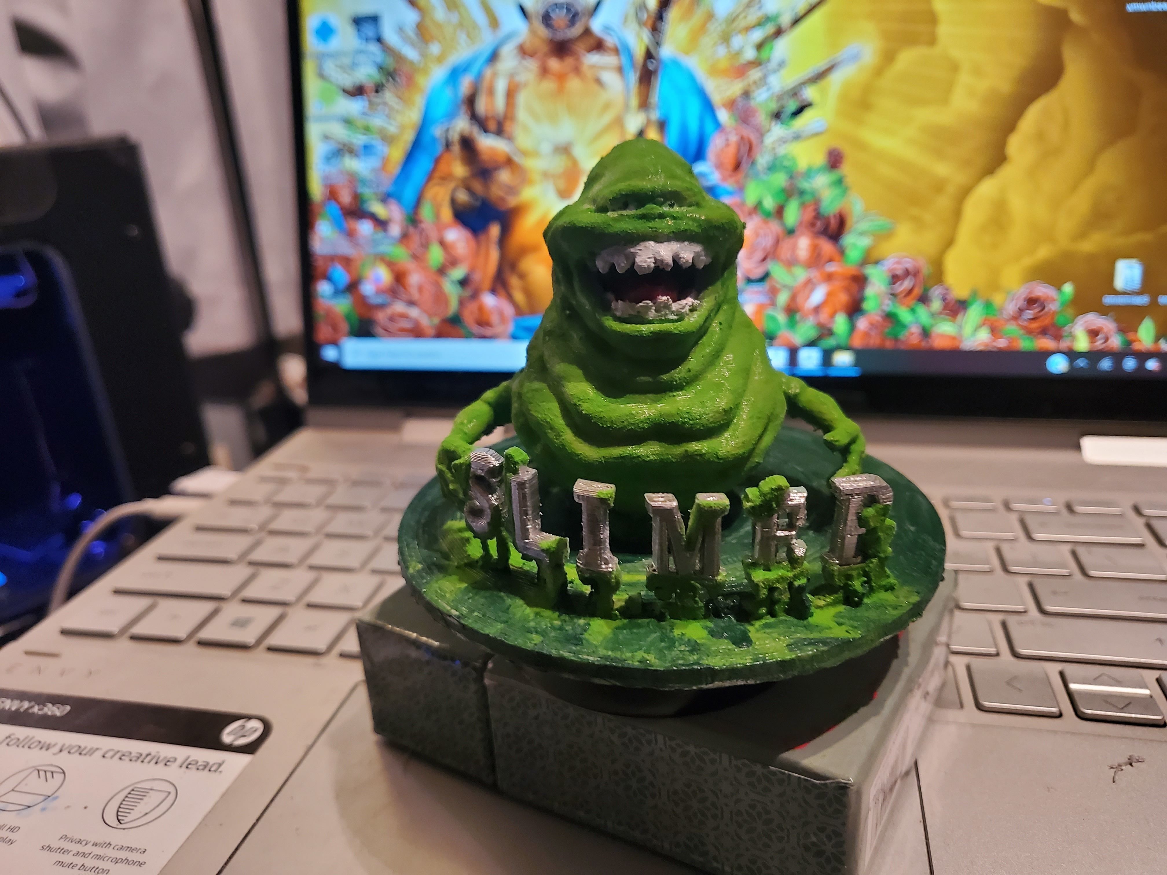 ghostbusters slimer bust  3D print model_7