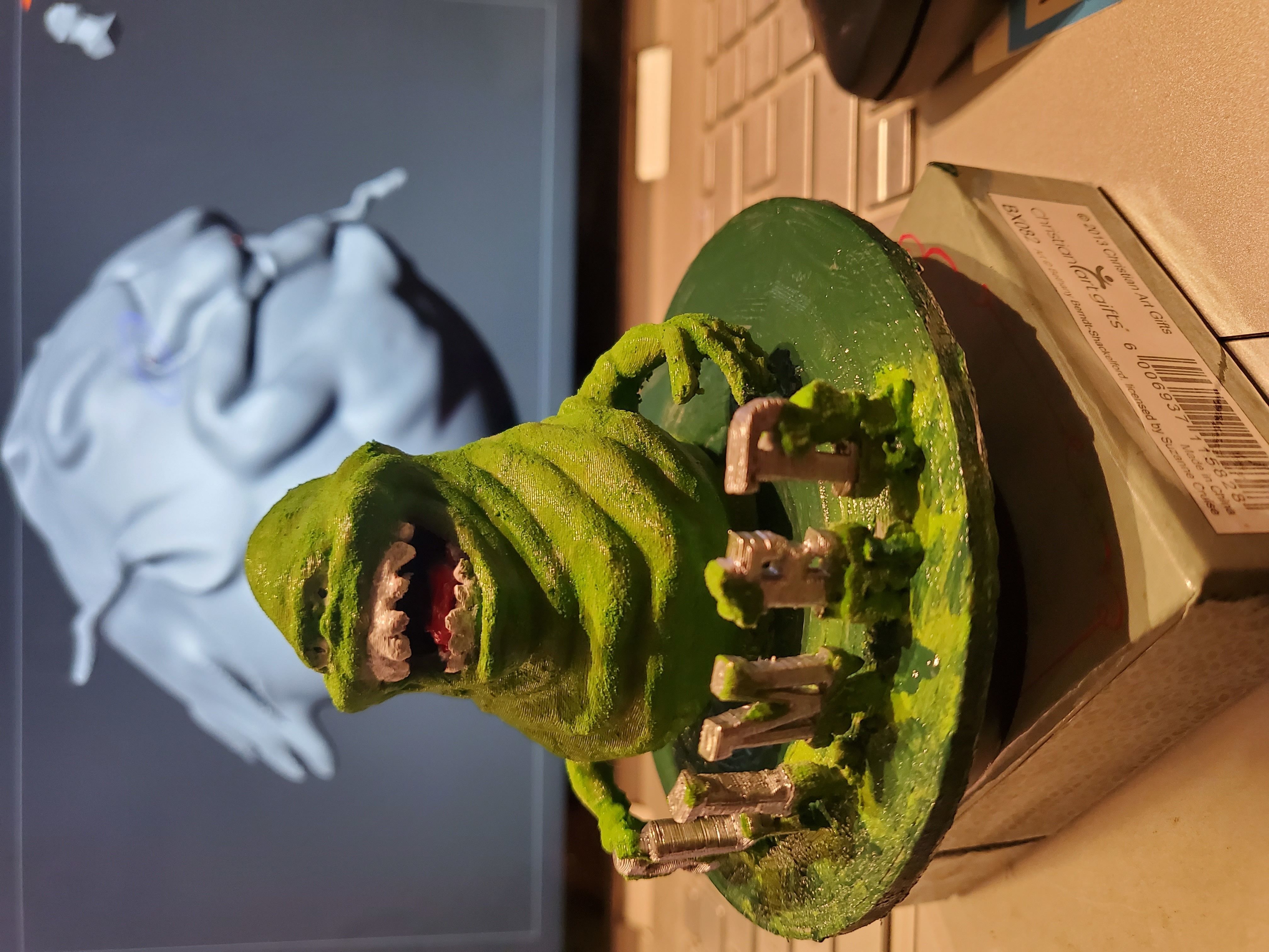 ghostbusters slimer bust  3D print model_2