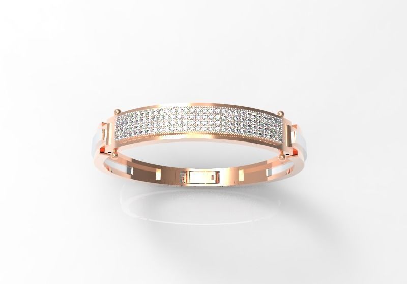 051 - Stylish Gents Bracelet With Diamonds 3D print model_1
