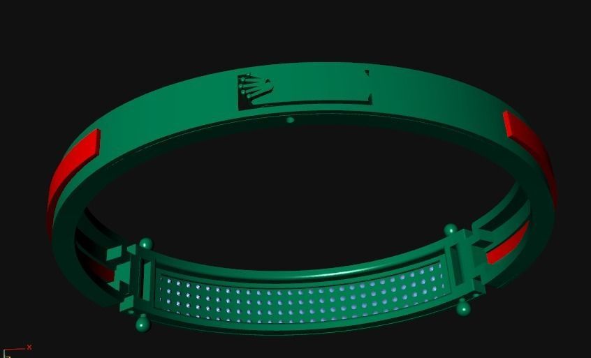 051 - Stylish Gents Bracelet With Diamonds 3D print model_5