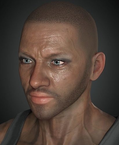 African man Low-poly 3D model
