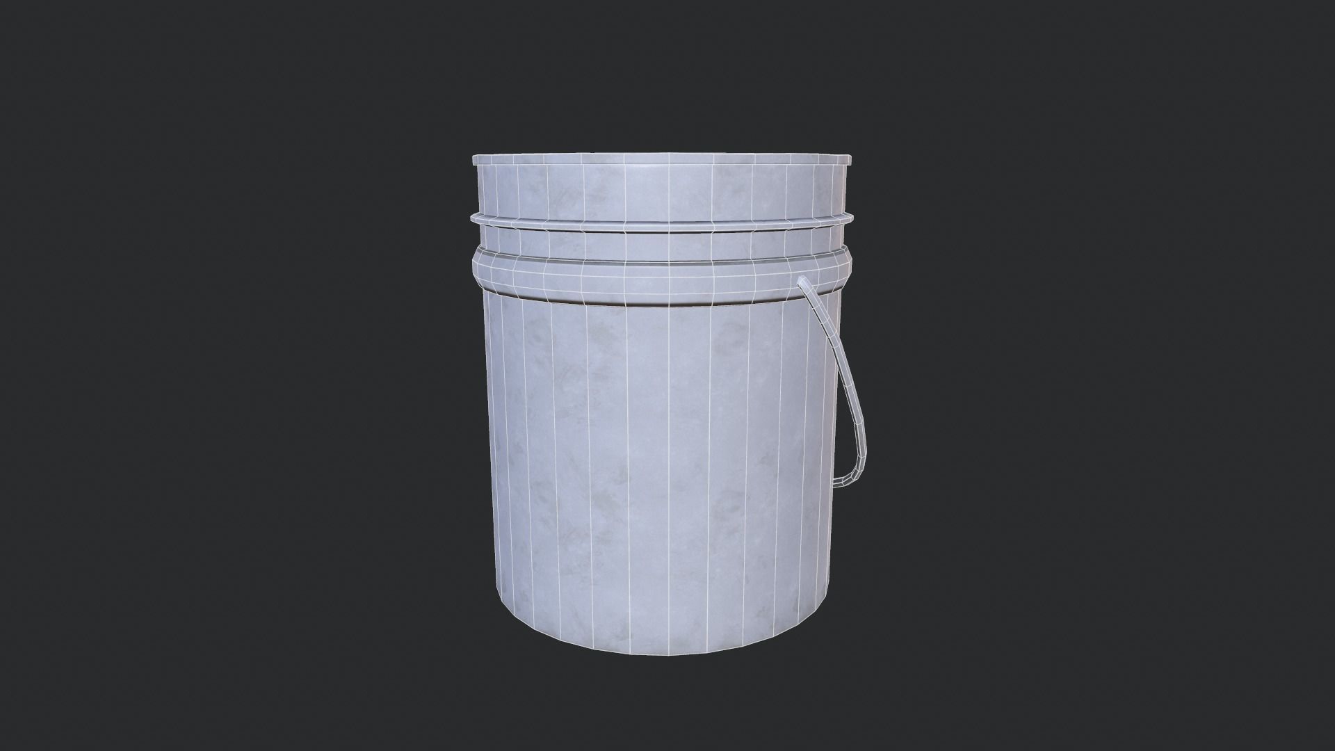 Plastic Pail Low-poly 3D model_4