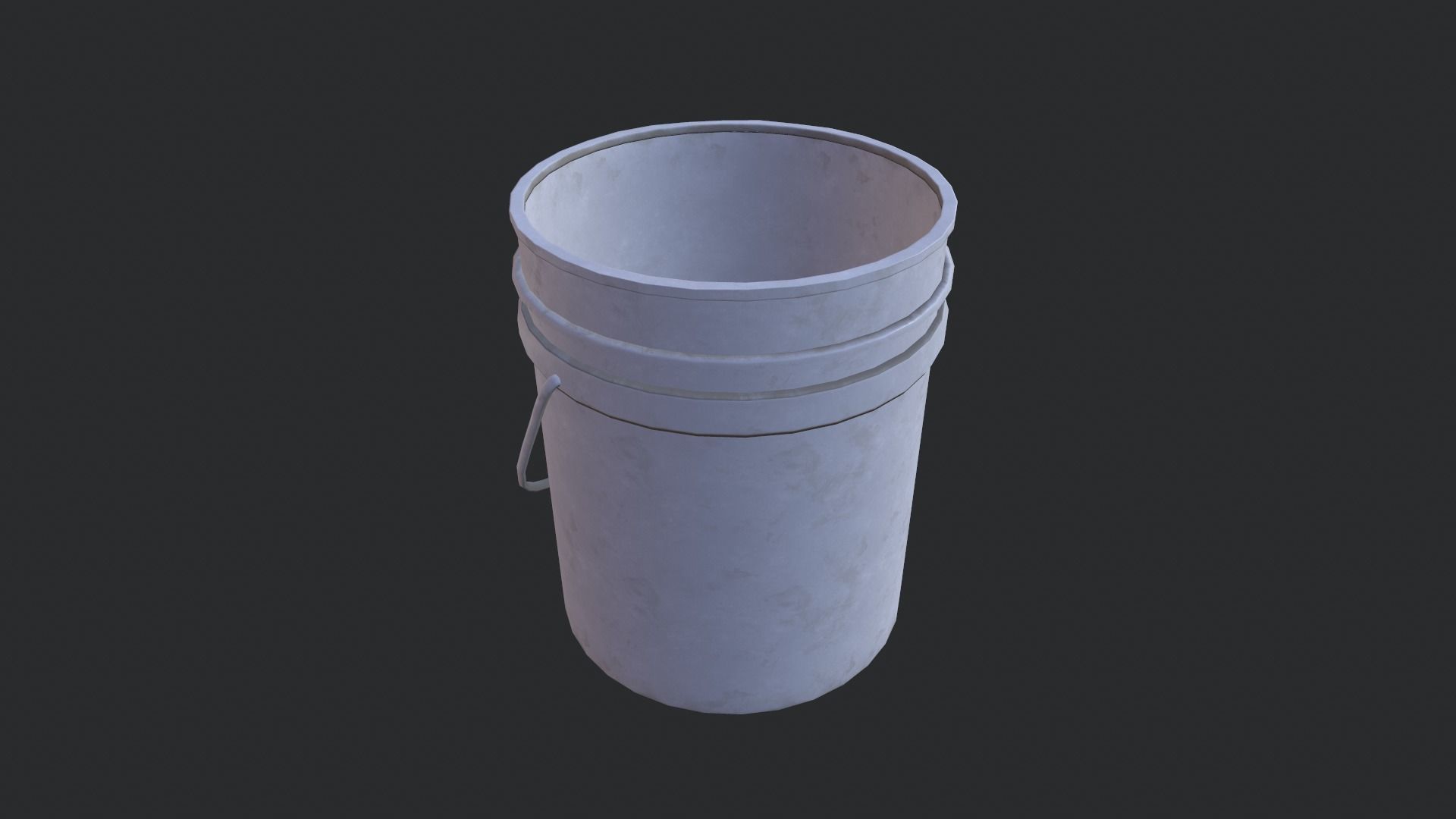 Plastic Pail Low-poly 3D model_1