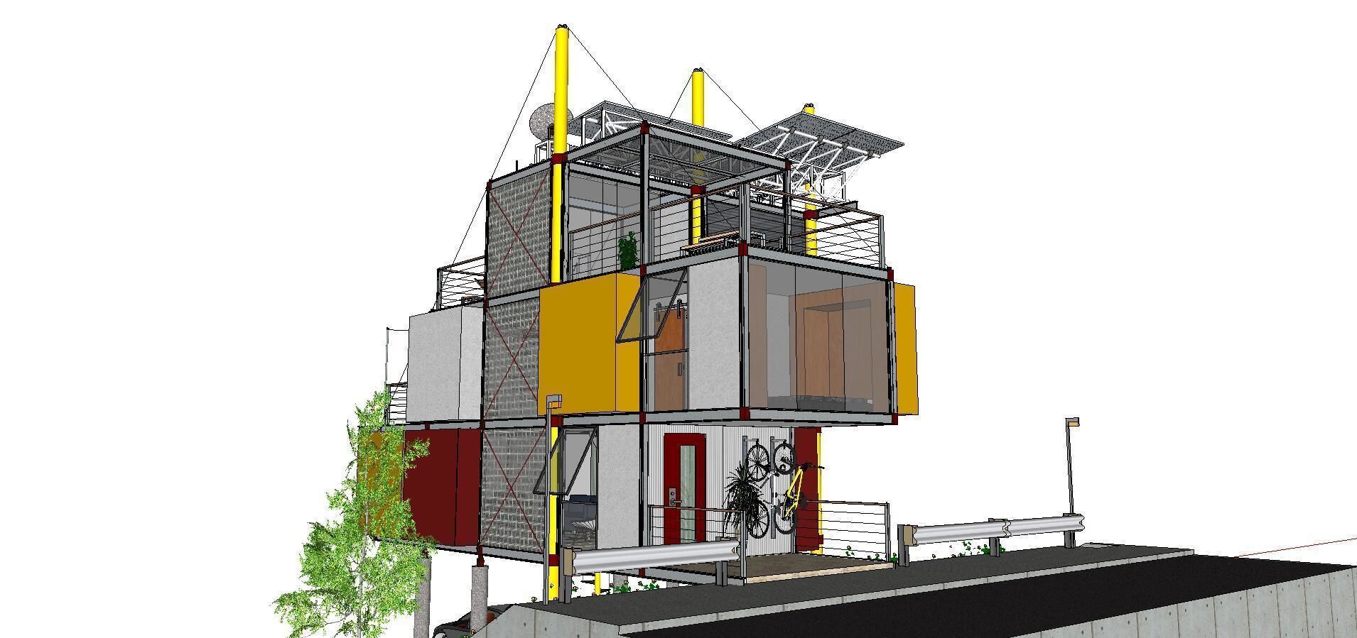 City Simple Art Building-Container-09 3D model_2