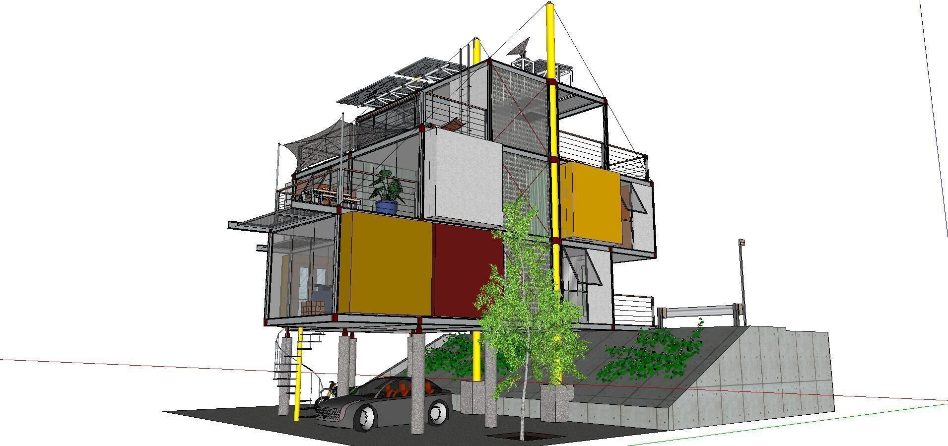 City Simple Art Building-Container-09 3D model_1