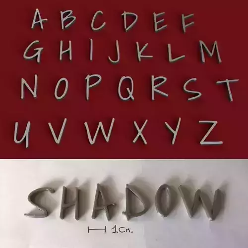 SHADOW uppercase and lowercase 3D Letters STL FILE