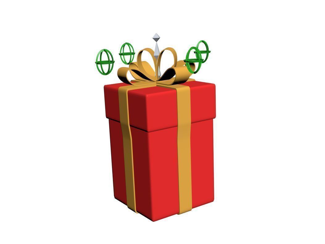 Gift Rigged Burst out animation 3D model_6