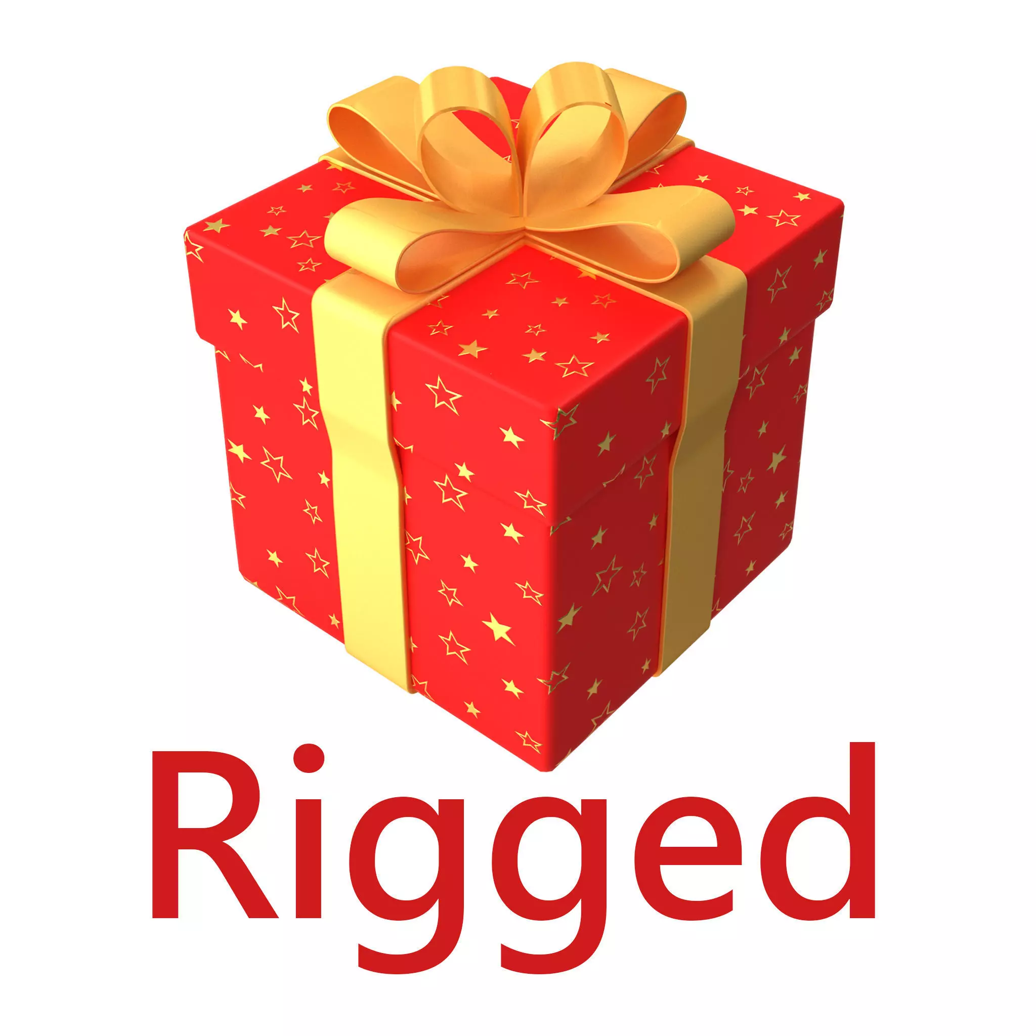 Gift Rigged Burst out animation 3D model_0