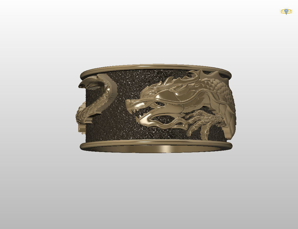 Ring dragon  3D print model_8