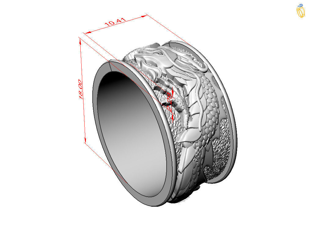 Ring dragon  3D print model_4