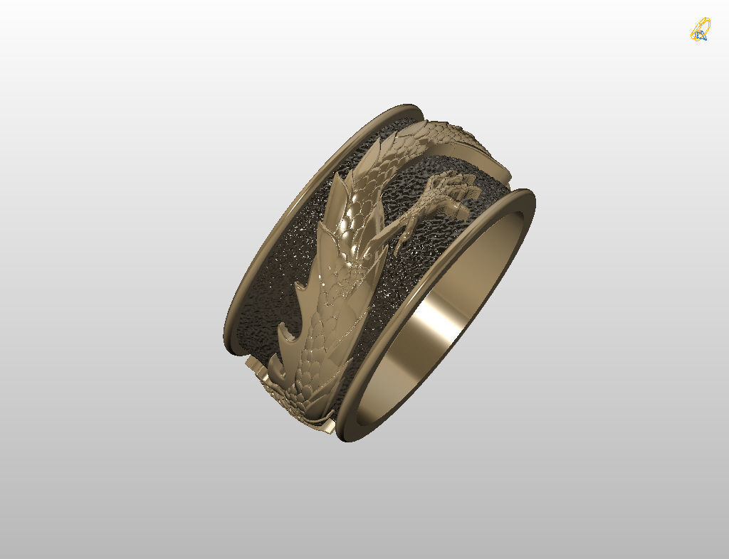 Ring dragon  3D print model_12