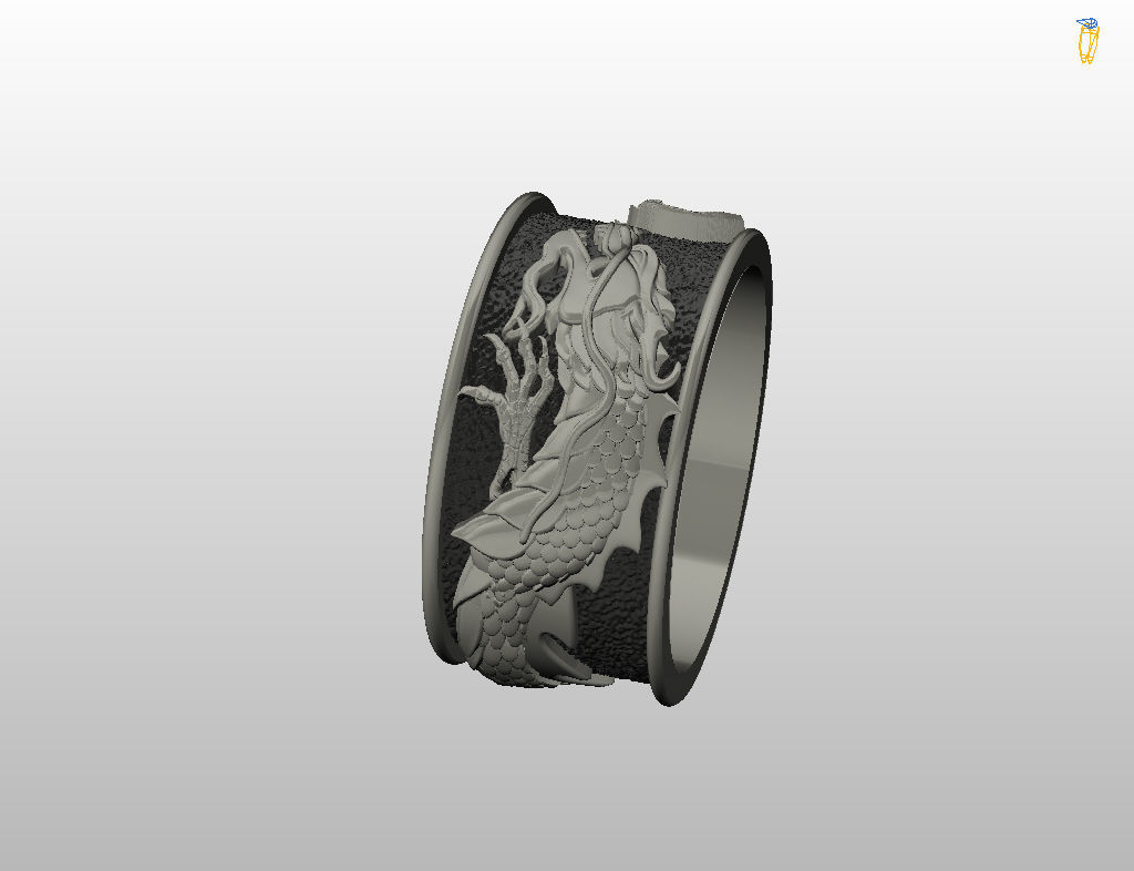 Ring dragon  3D print model_20