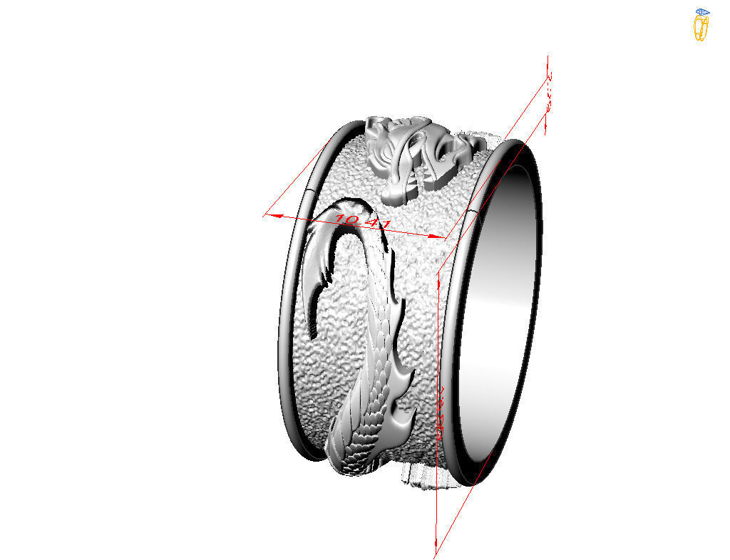 Ring dragon  3D print model_5