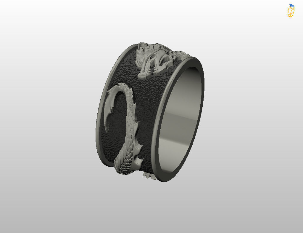 Ring dragon  3D print model_19