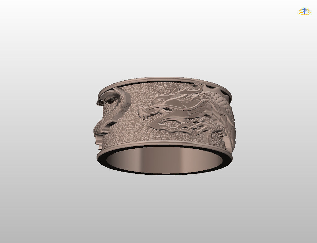 Ring dragon  3D print model_25