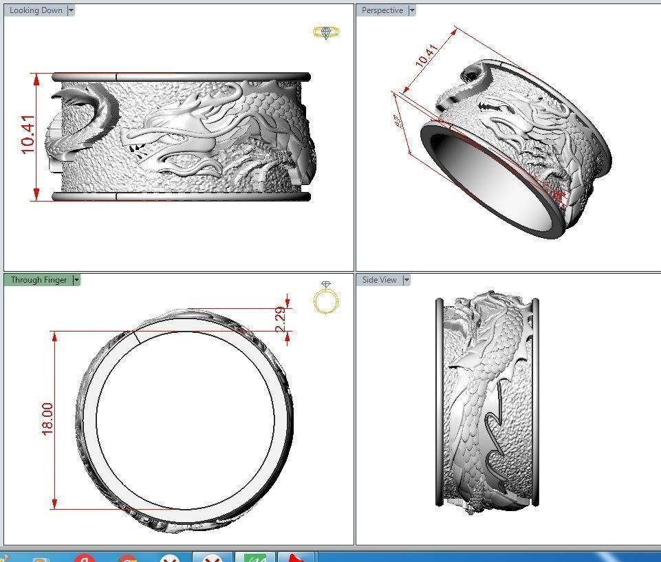 Ring dragon  3D print model_1