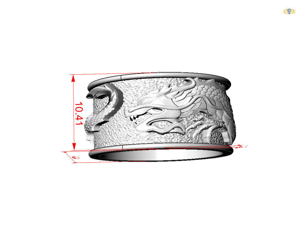 Ring dragon  3D print model_7