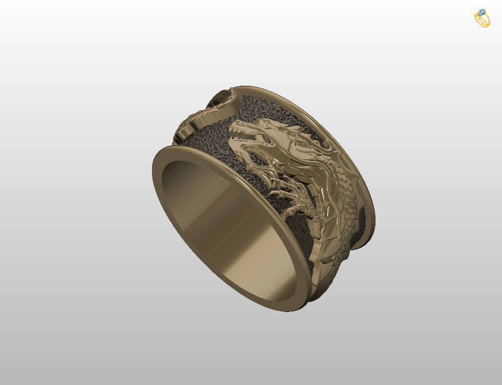 Ring dragon  3D print model_9