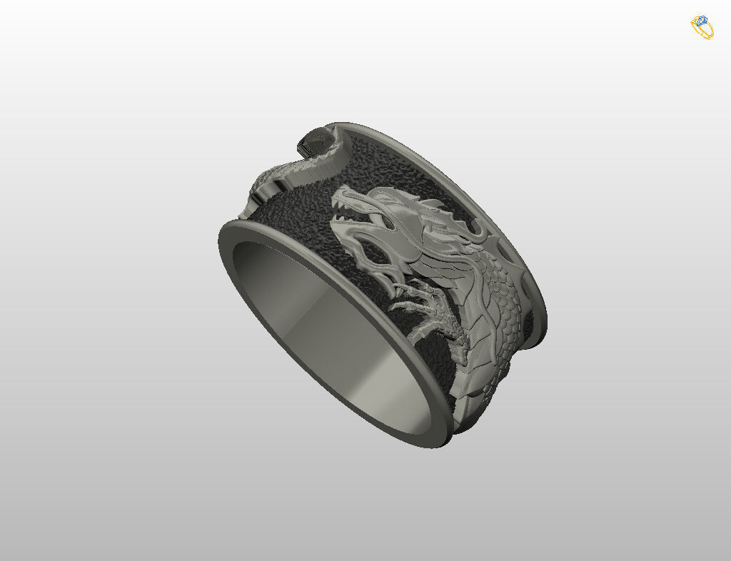 Ring dragon  3D print model_17