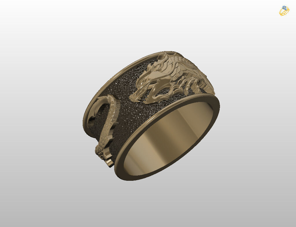 Ring dragon  3D print model_14