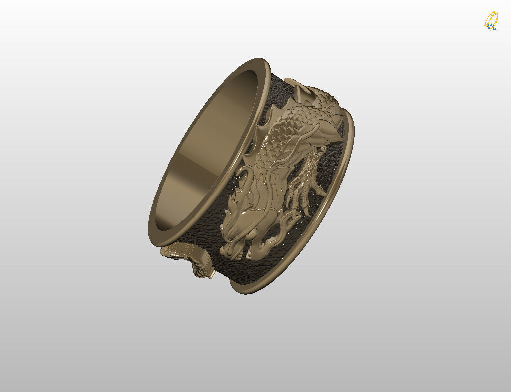 Ring dragon  3D print model_10