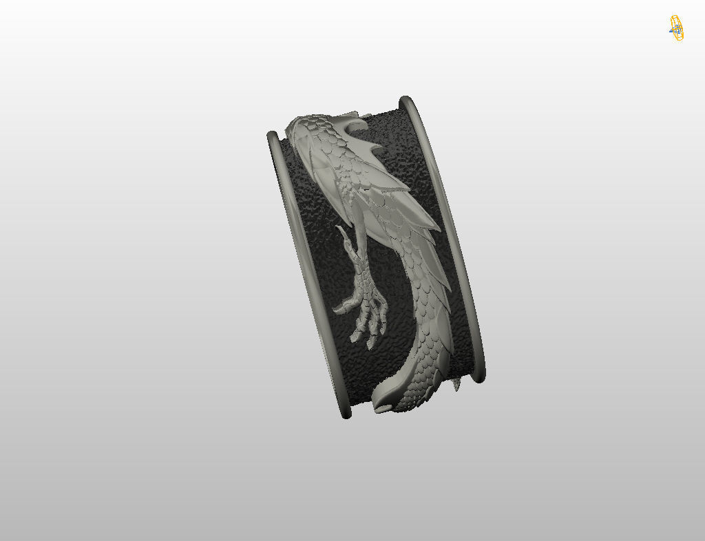 Ring dragon  3D print model_21