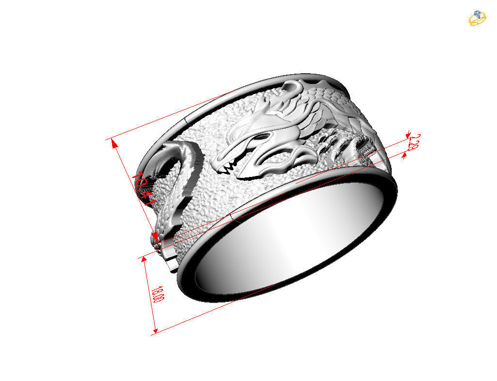 Ring dragon  3D print model_6