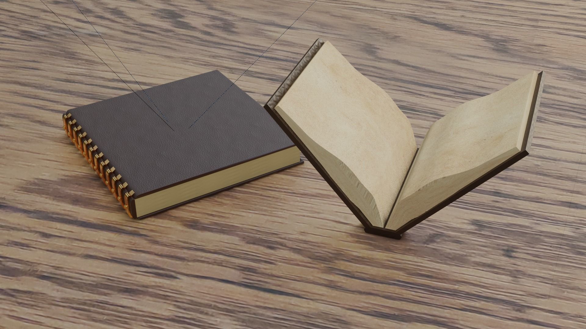 books open and closed Low-poly 3D model_9