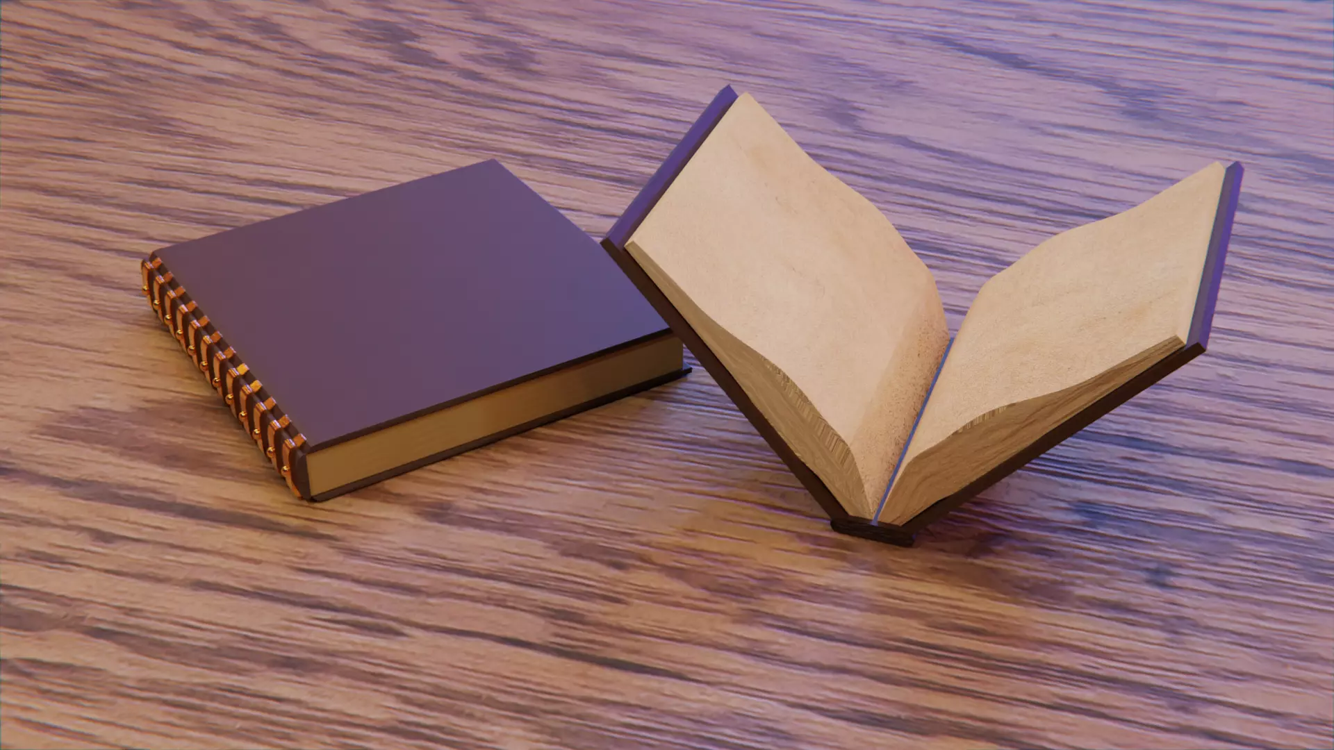 books open and closed Low-poly 3D model_0