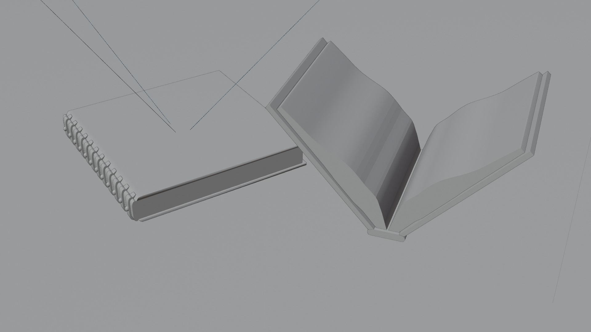 books open and closed Low-poly 3D model_10