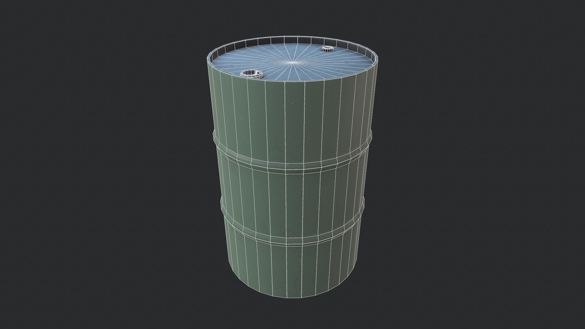 Steel Drum Low-poly 3D model_5
