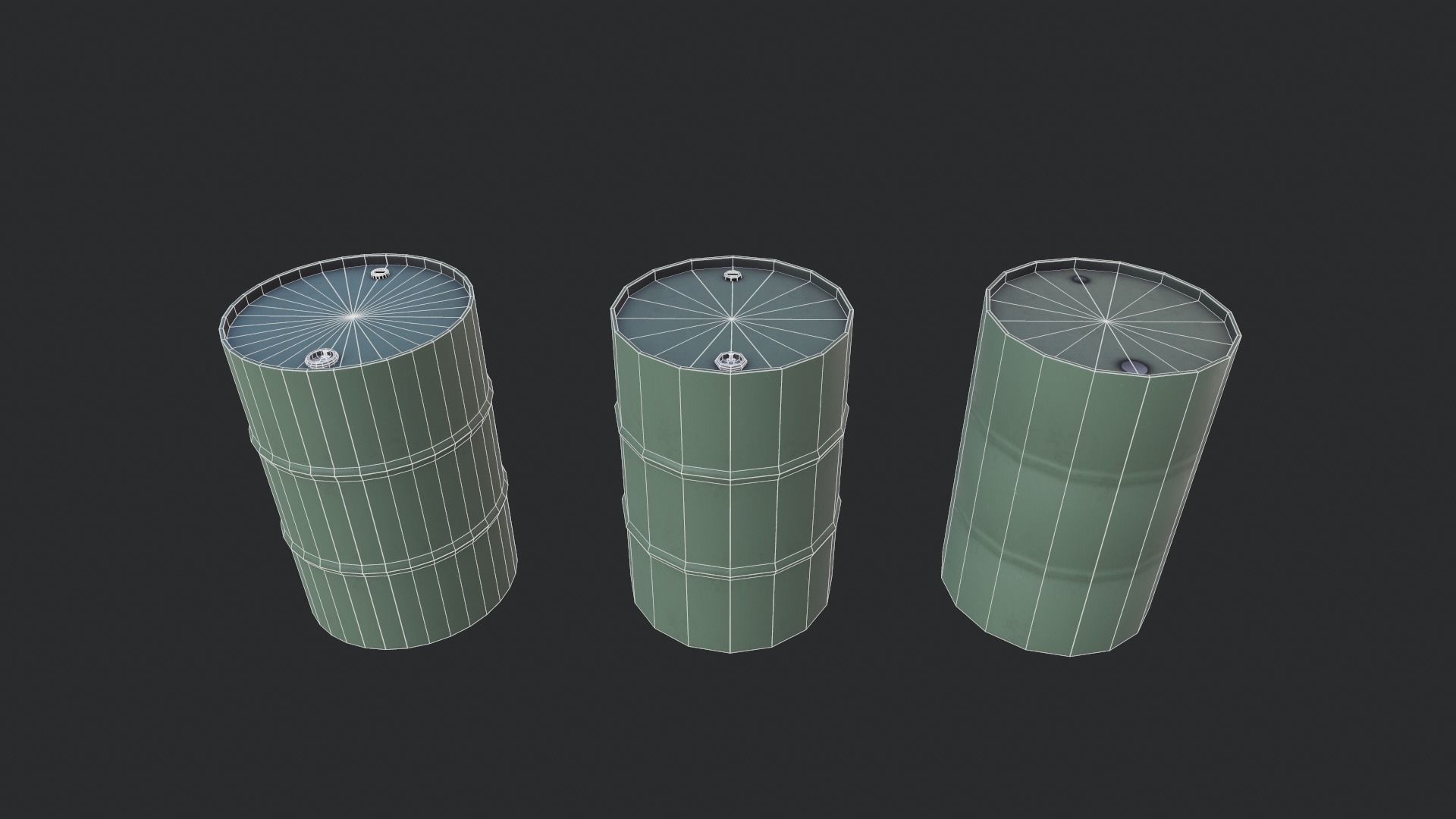 Steel Drum Low-poly 3D model_6