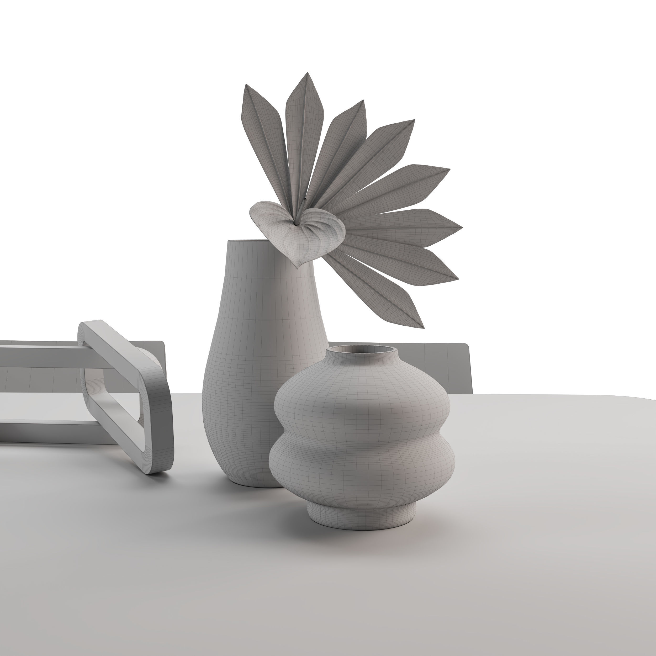 Modern dining set CB2 3D model_10