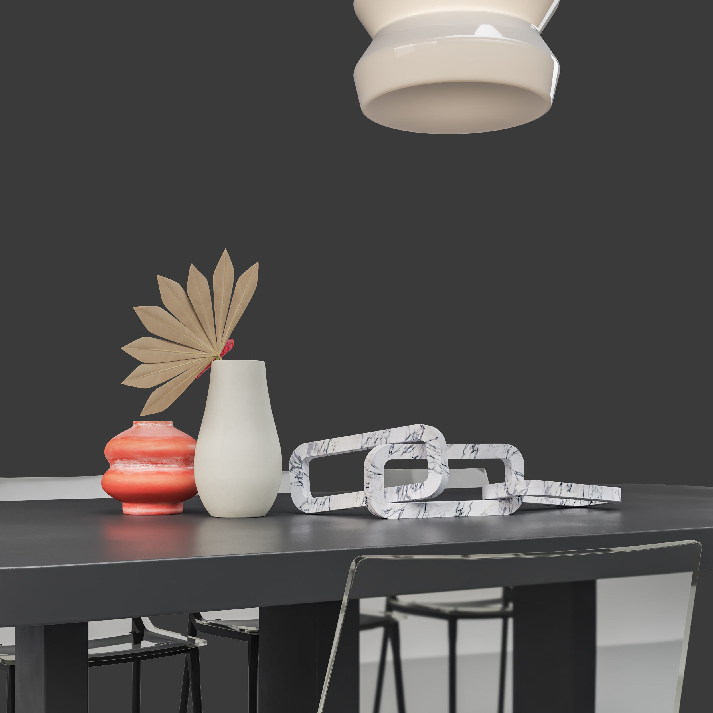 Modern dining set CB2 3D model_6