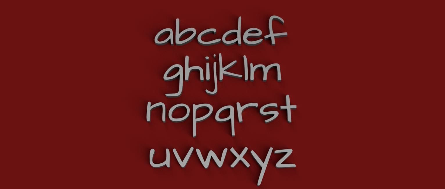 ARCHIT uppercase and lowercase 3D Letters STL FILE 3D print model_7