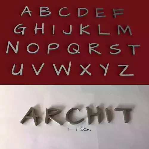 ARCHIT uppercase and lowercase 3D Letters STL FILE