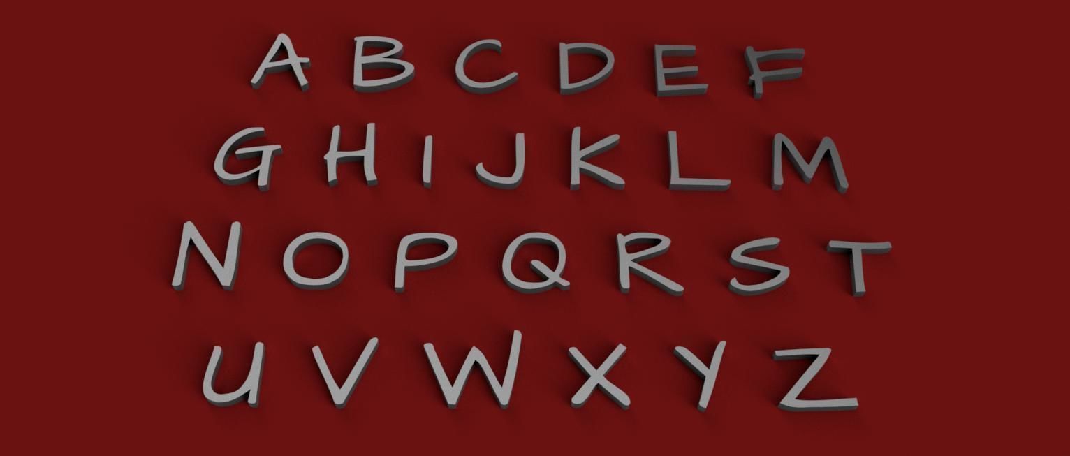 ARCHIT uppercase and lowercase 3D Letters STL FILE 3D print model_6
