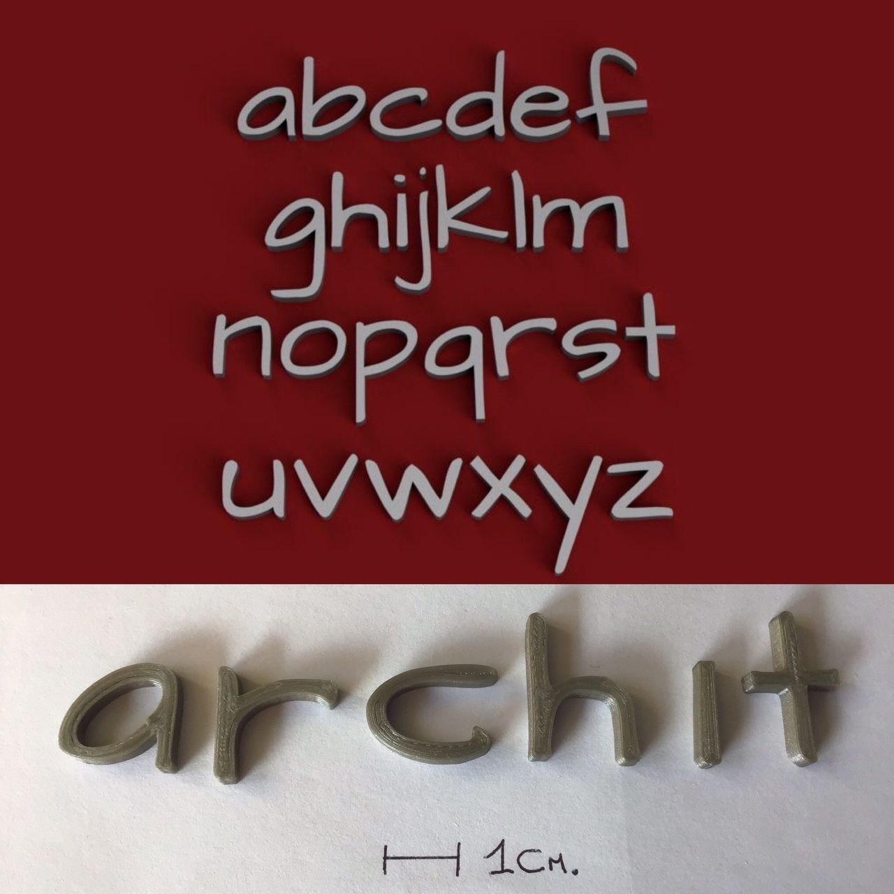 ARCHIT uppercase and lowercase 3D Letters STL FILE 3D print model_1