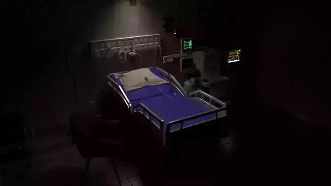 hopital room rigged and animation