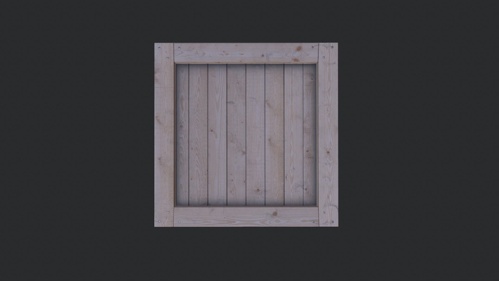 Wooden Box 01 Low-poly 3D model_2