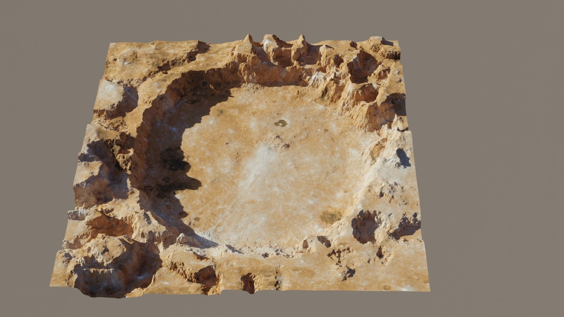 Crater 3D model stone bowl with hole in middle 3D model_5