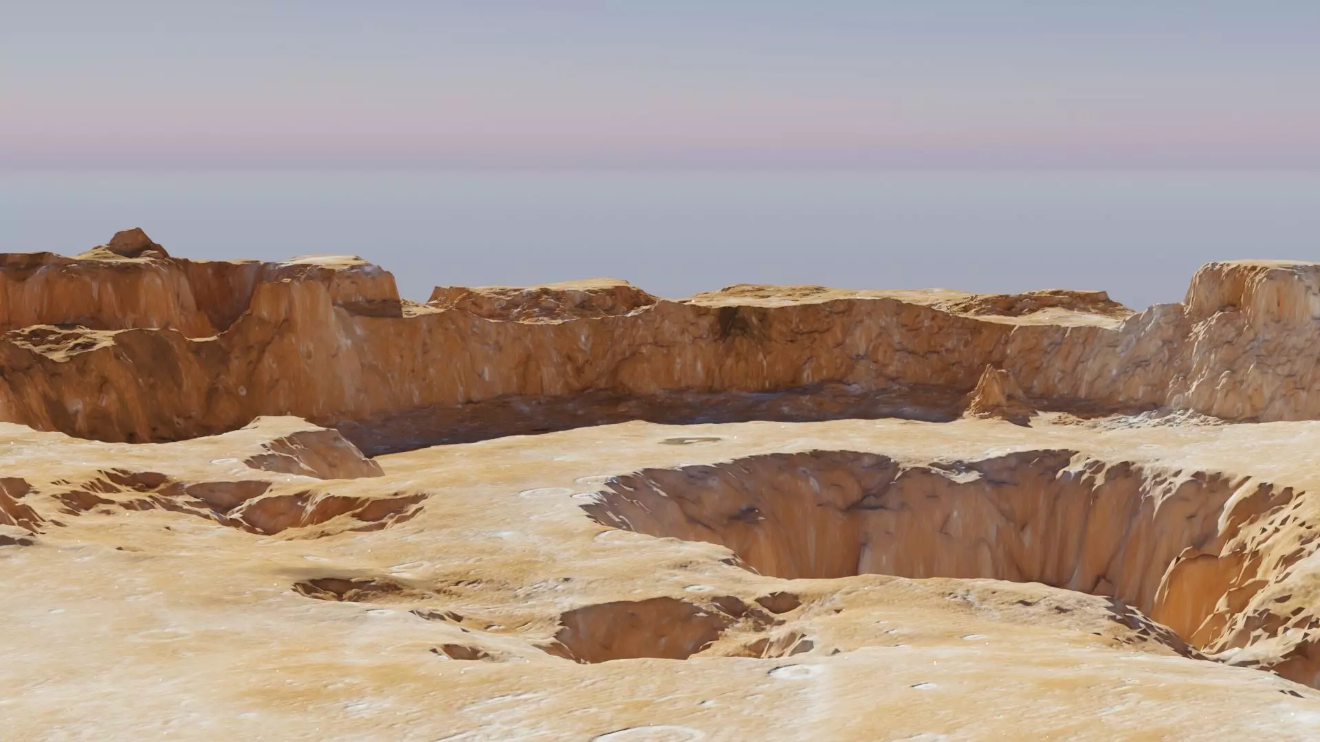 Crater 3D model stone bowl with hole in middle 3D model_0