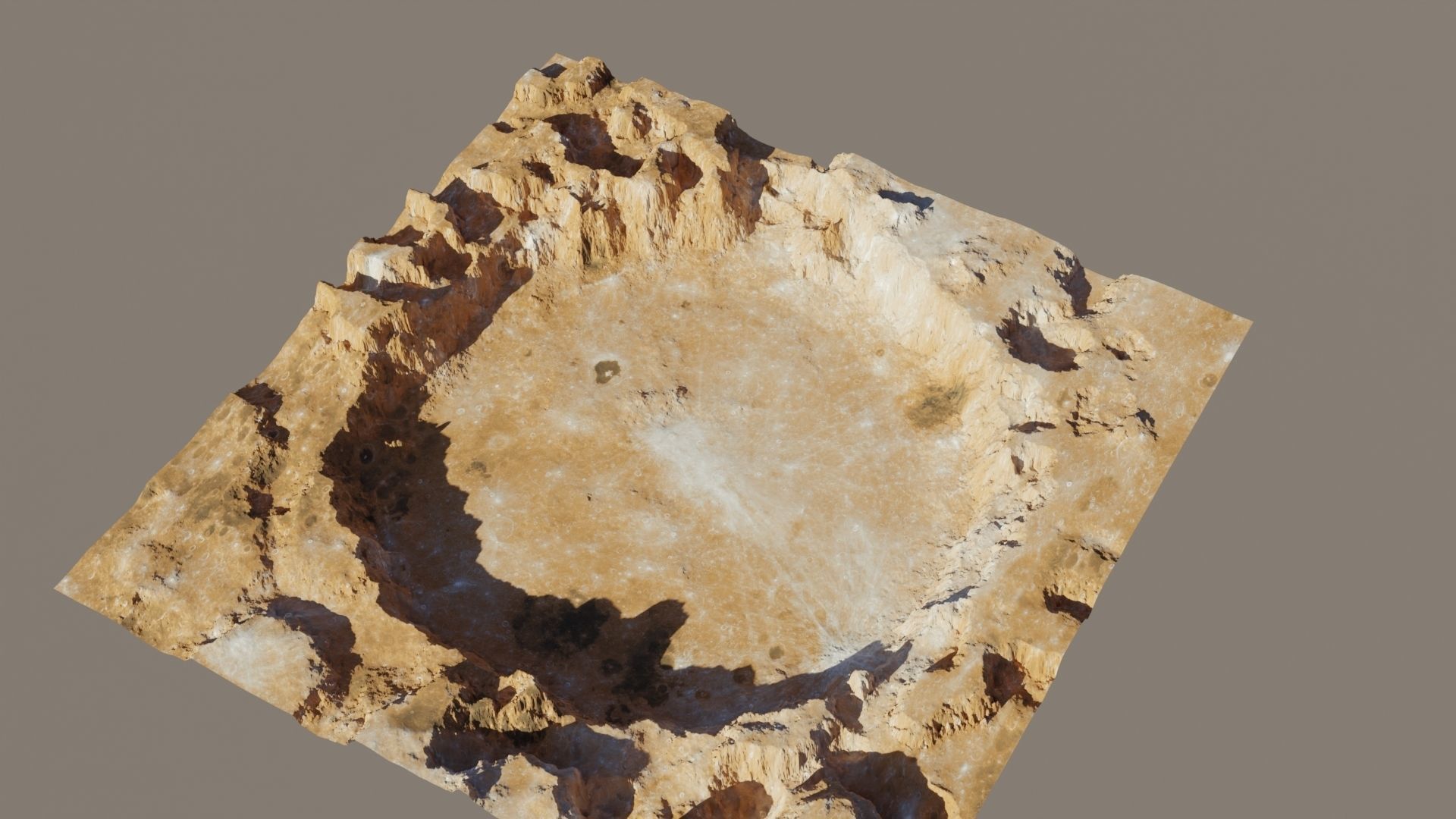 Crater 3D model stone bowl with hole in middle 3D model_14