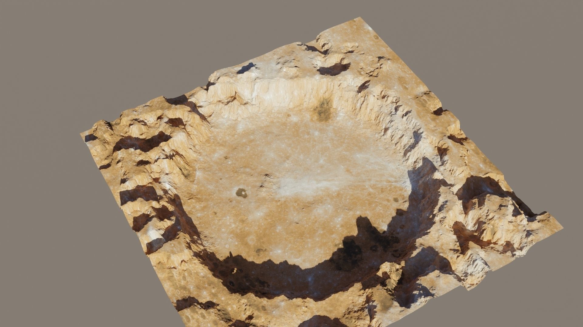 Crater 3D model stone bowl with hole in middle 3D model_8