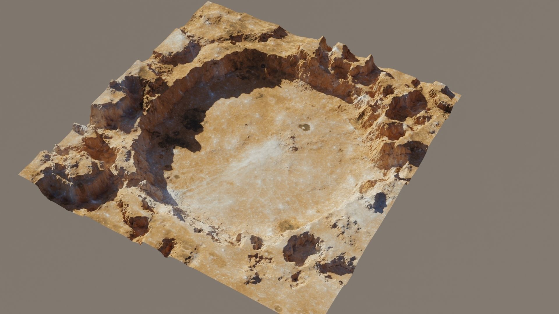 Crater 3D model stone bowl with hole in middle 3D model_10