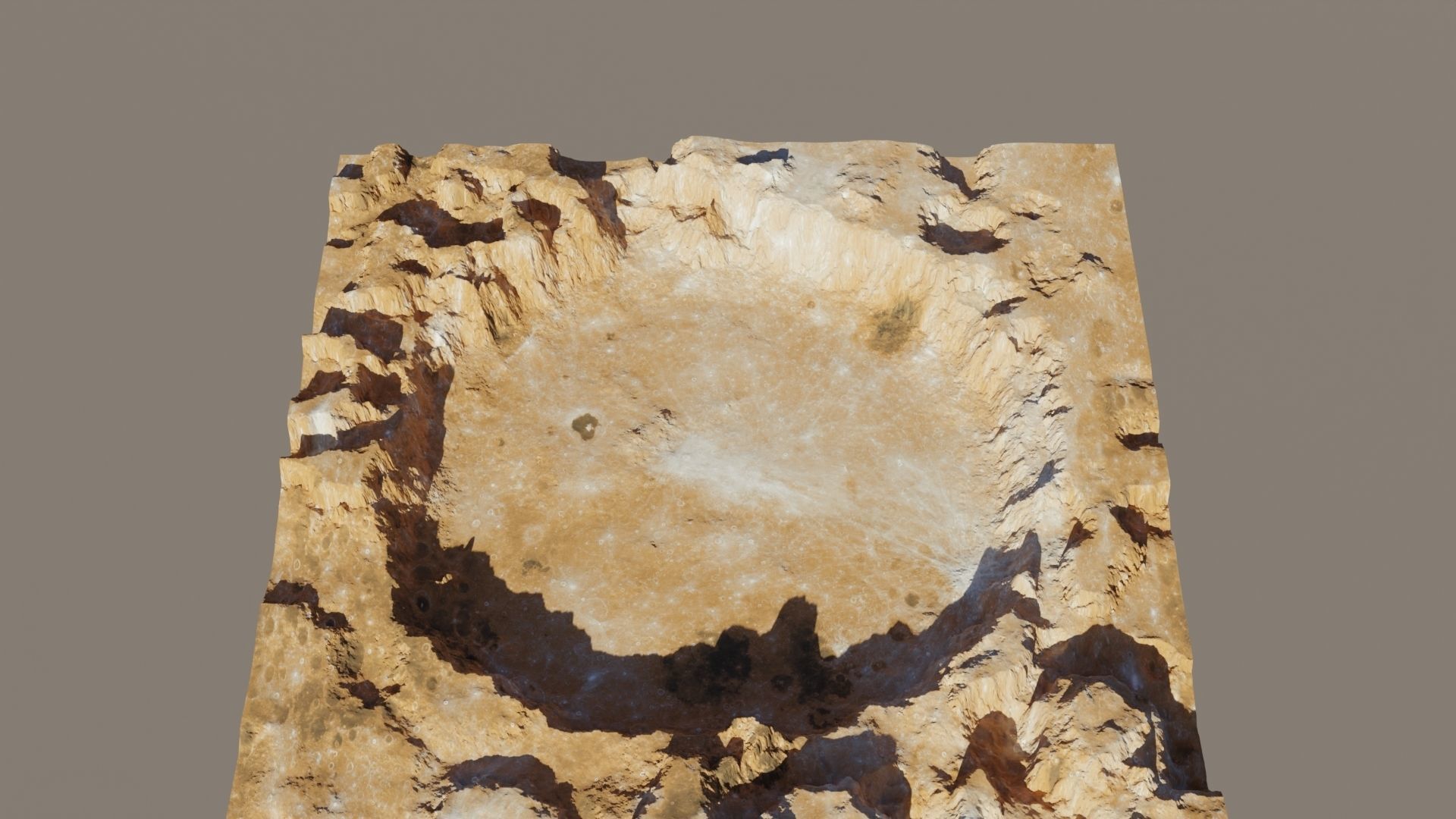 Crater 3D model stone bowl with hole in middle 3D model_13