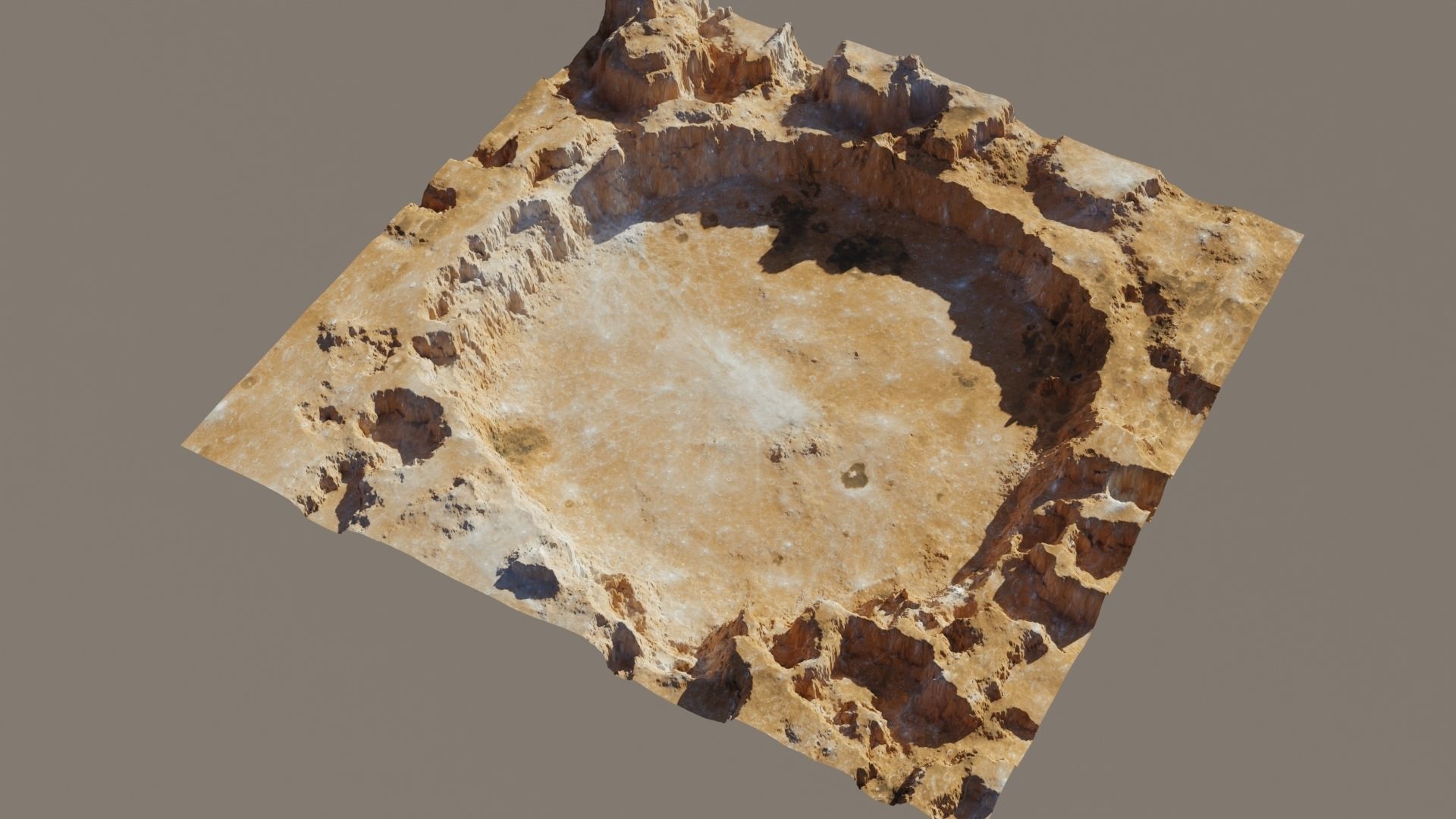 Crater 3D model stone bowl with hole in middle 3D model_6