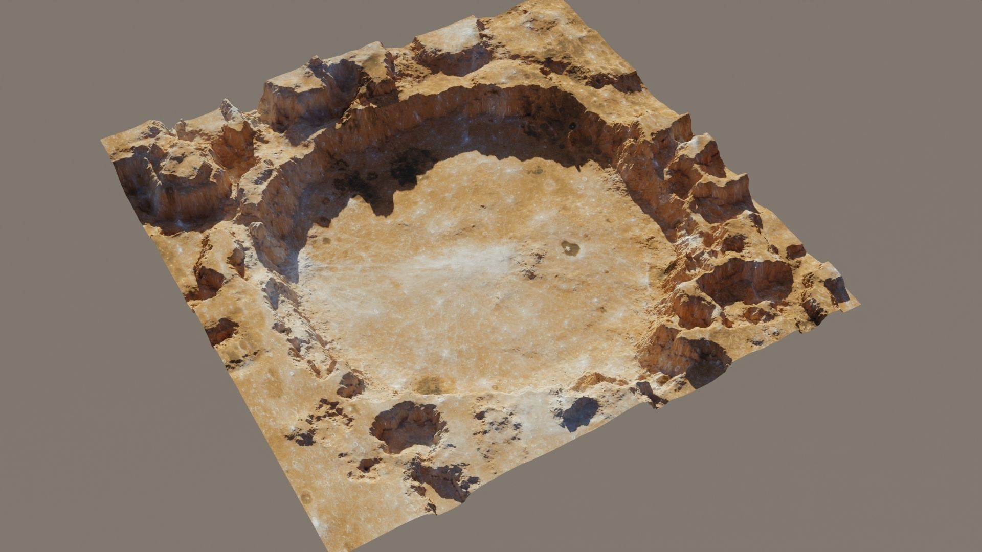 Crater 3D model stone bowl with hole in middle 3D model_12